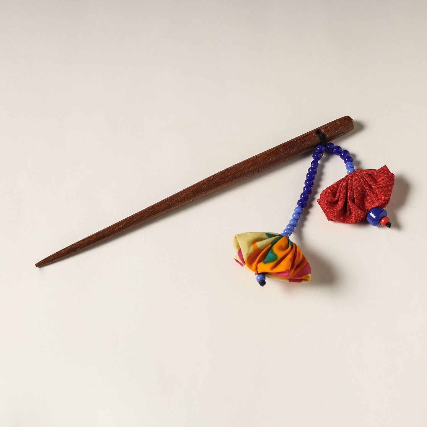 Handcrafted Gamcha Fabart Beadwork Wooden Juda Stick by Rangila Dhaga