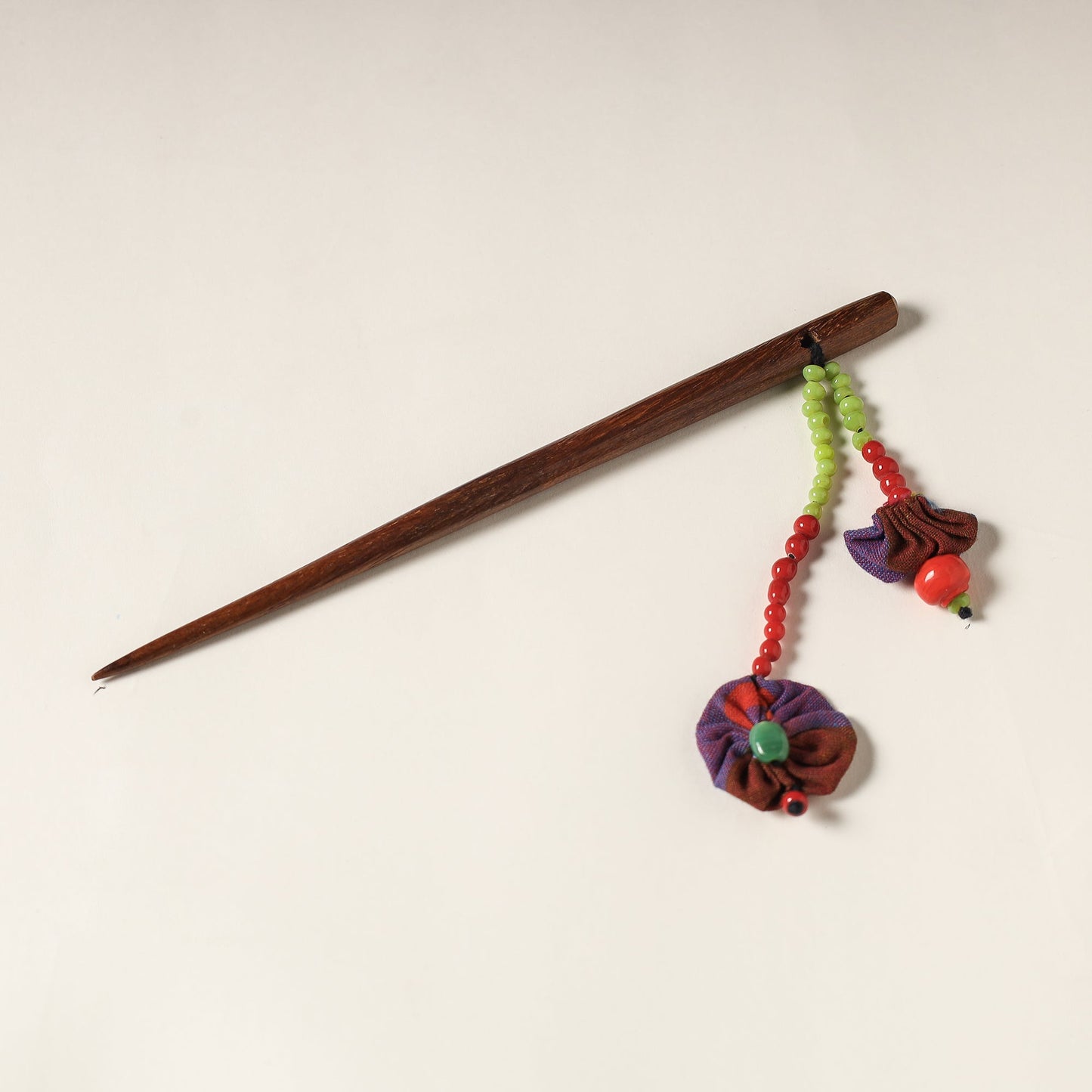 Handcrafted Gamcha Fabart Beadwork Wooden Juda Stick by Rangila Dhaga
