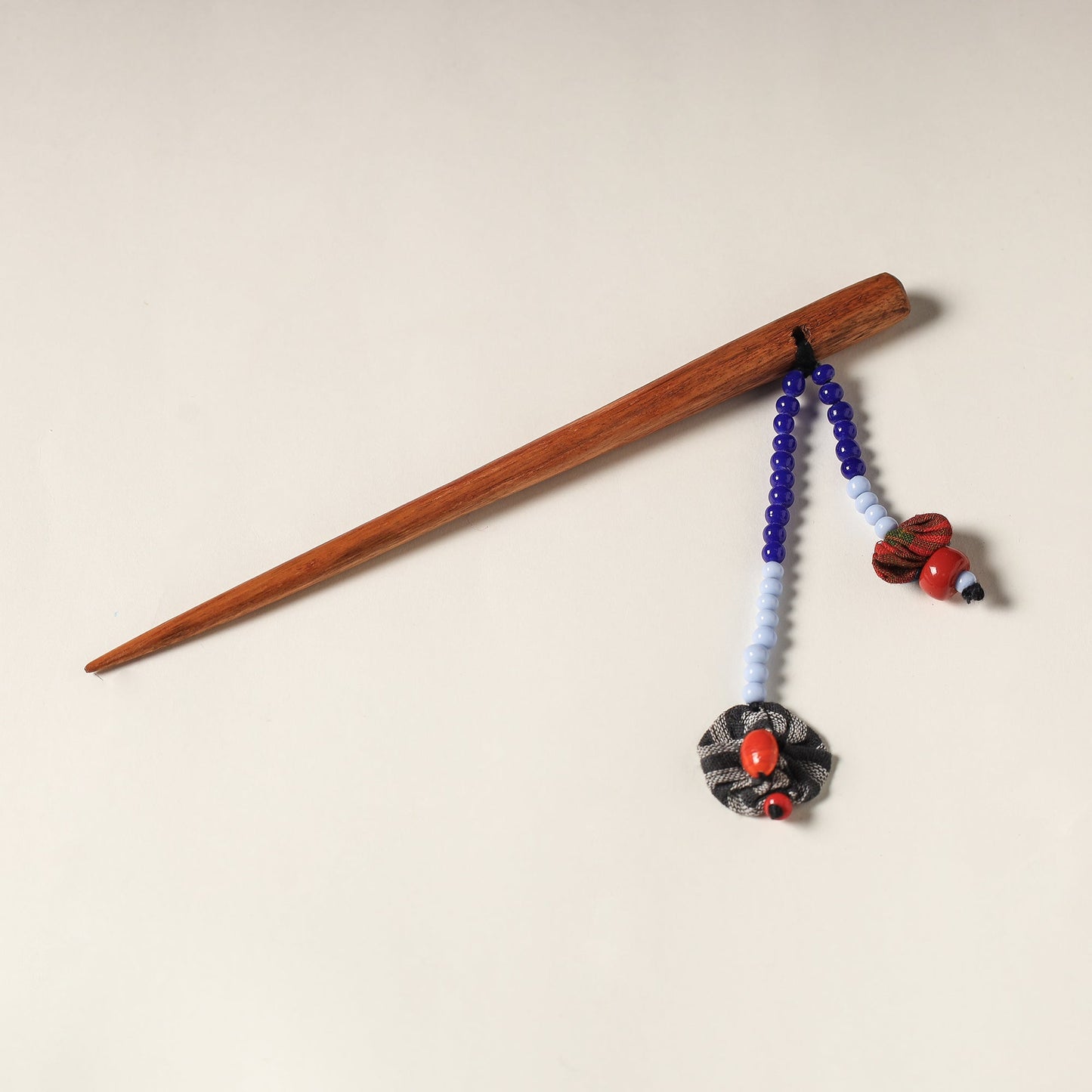 Handcrafted Gamcha Fabart Beadwork Wooden Juda Stick by Rangila Dhaga