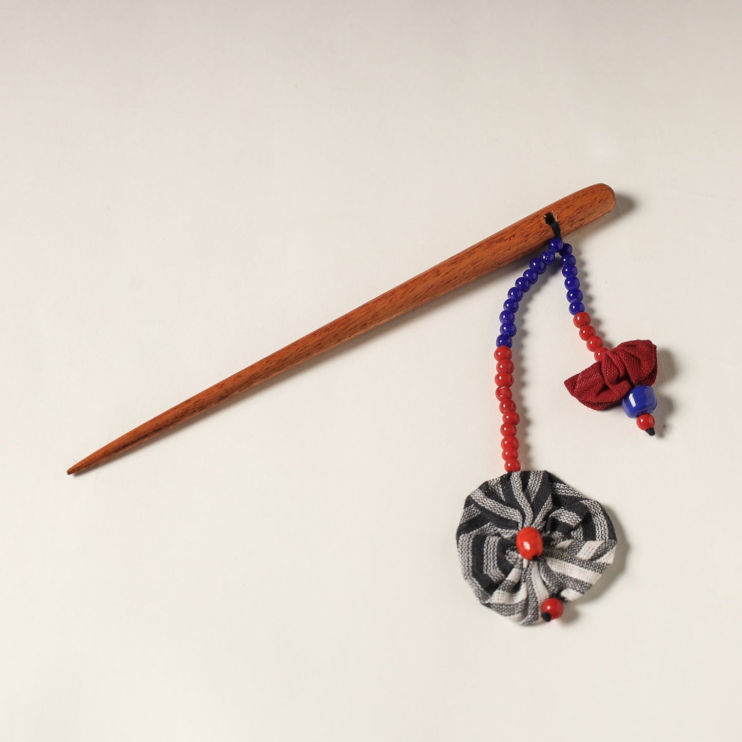 Handcrafted Gamcha Fabart Beadwork Wooden Juda Stick by Rangila Dhaga