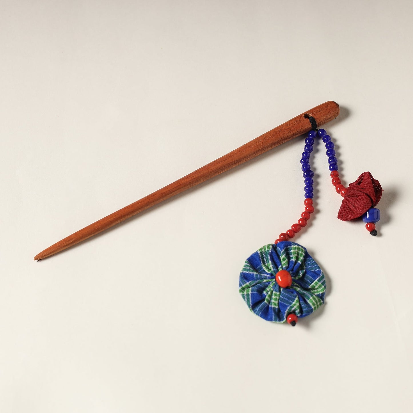 Handcrafted Gamcha Fabart Beadwork Wooden Juda Stick by Rangila Dhaga
