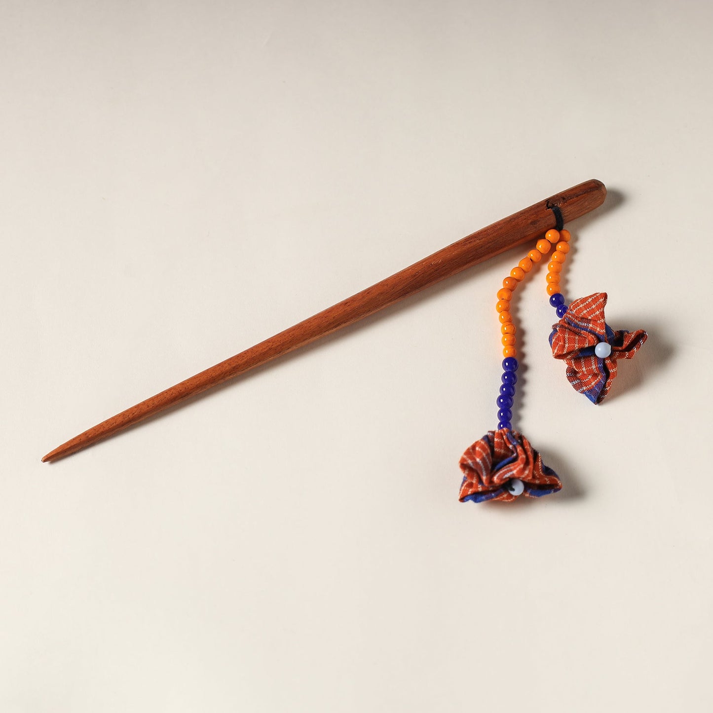 Handcrafted Gamcha Fabart Beadwork Wooden Juda Stick by Rangila Dhaga