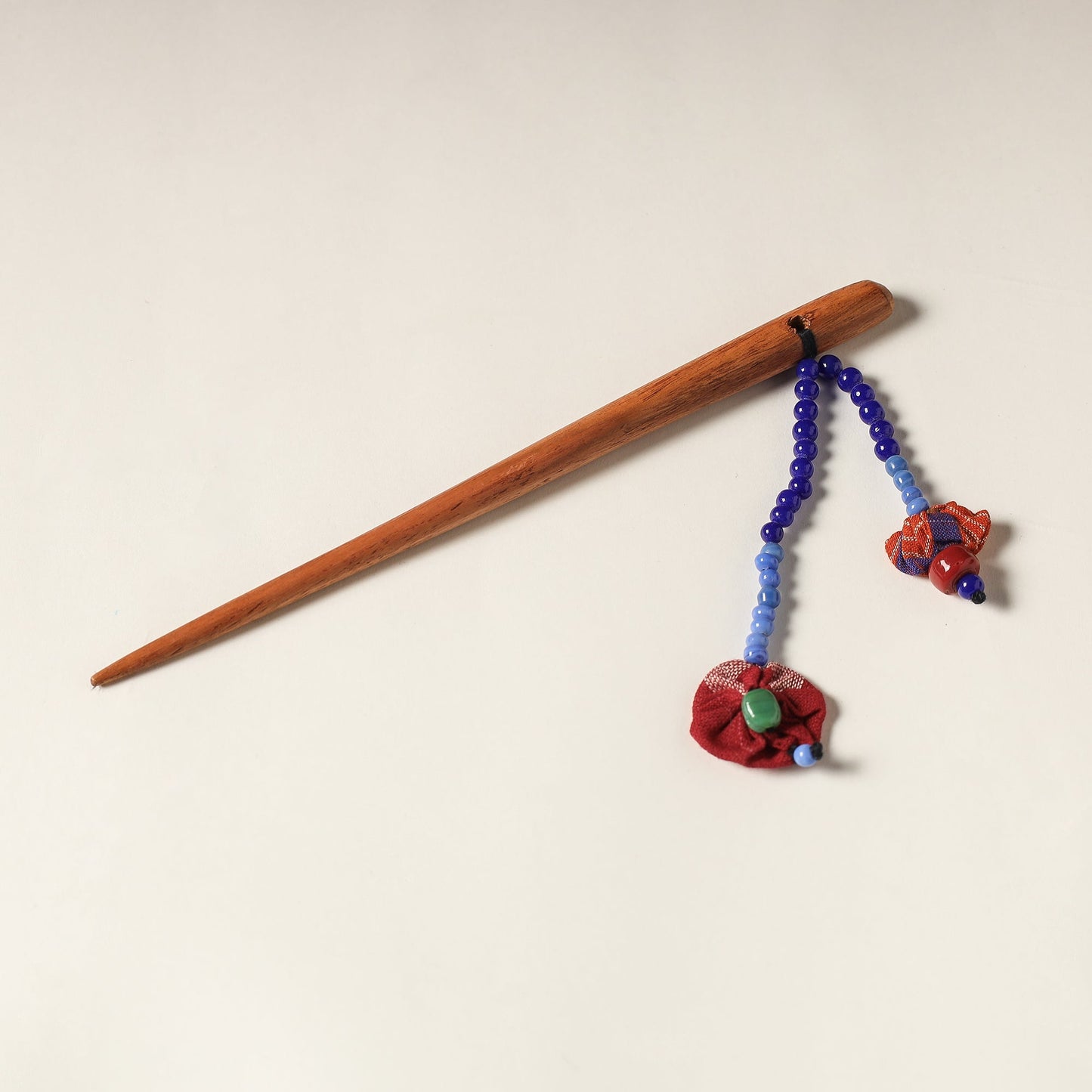 Handcrafted Gamcha Fabart Beadwork Wooden Juda Stick by Rangila Dhaga
