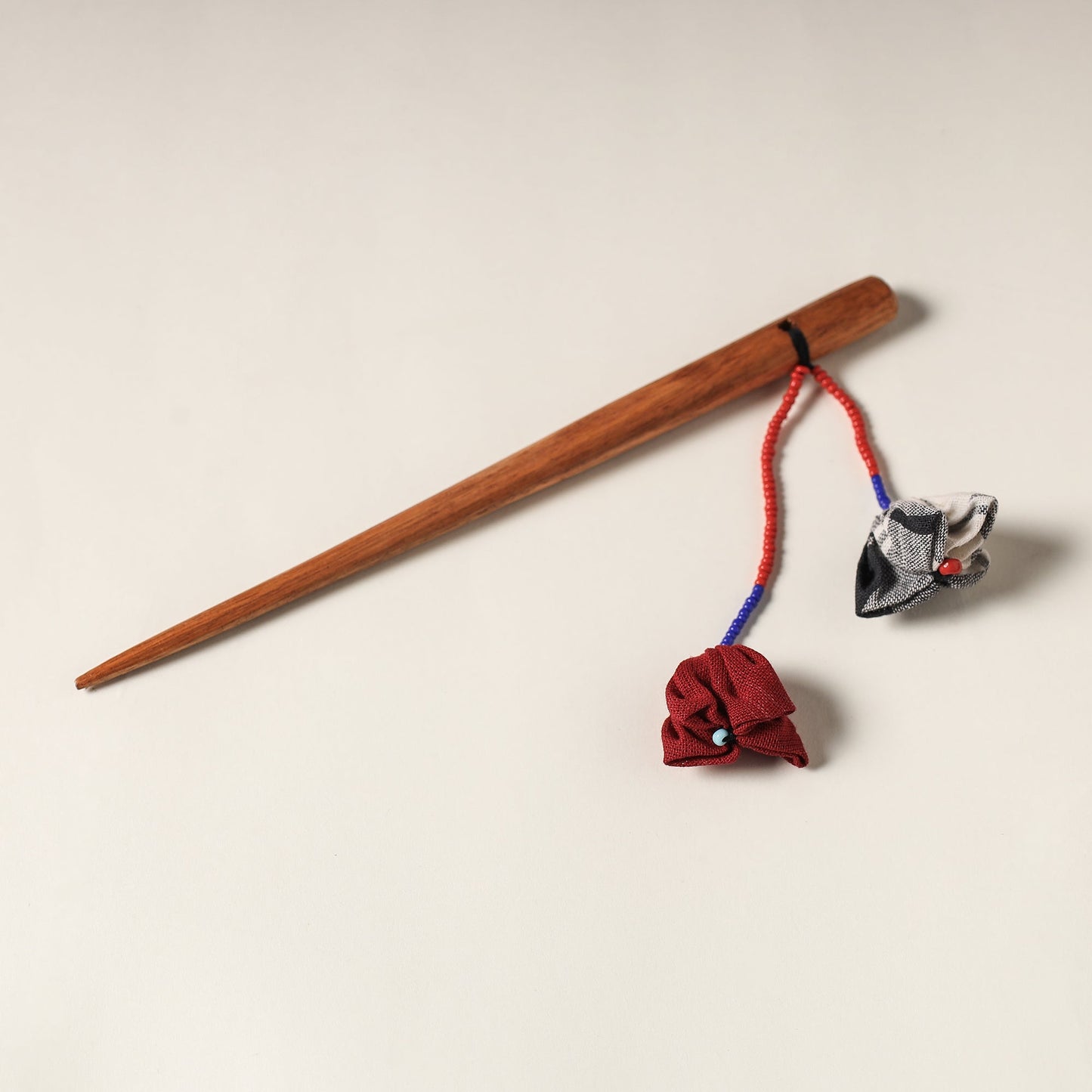 Handcrafted Gamcha Fabart Beadwork Wooden Juda Stick by Rangila Dhaga