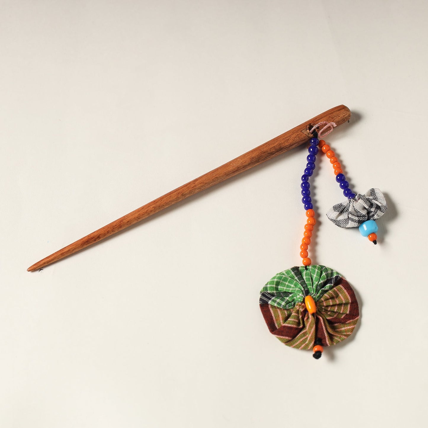 Handcrafted Gamcha Fabart Beadwork Wooden Juda Stick by Rangila Dhaga