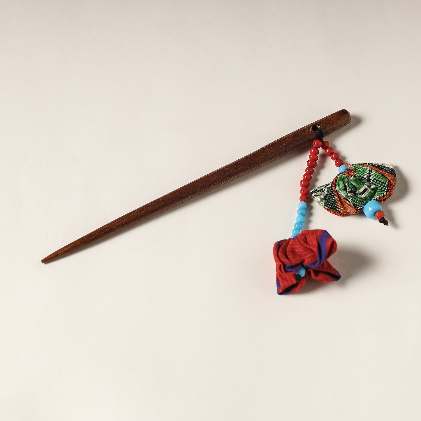 Handcrafted Gamcha Fabart Beadwork Wooden Juda Stick by Rangila Dhaga