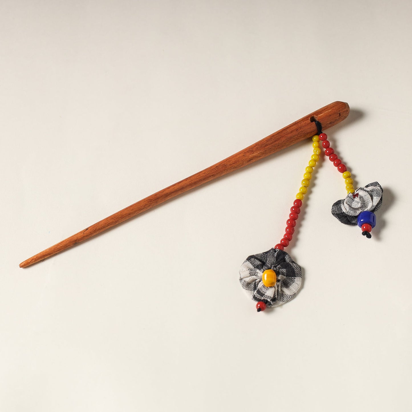 Handcrafted Gamcha Fabart Beadwork Wooden Juda Stick by Rangila Dhaga