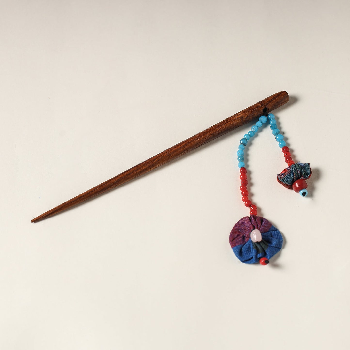 Handcrafted Gamcha Fabart Beadwork Wooden Juda Stick by Rangila Dhaga