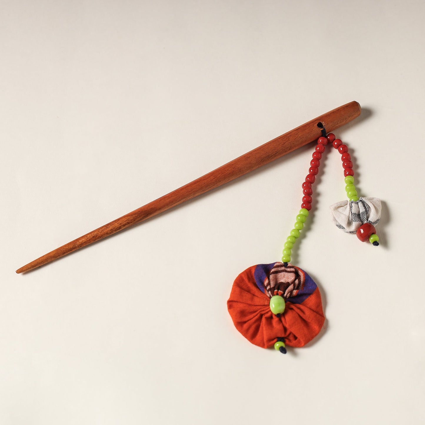 Handcrafted Gamcha Fabart Beadwork Wooden Juda Stick by Rangila Dhaga