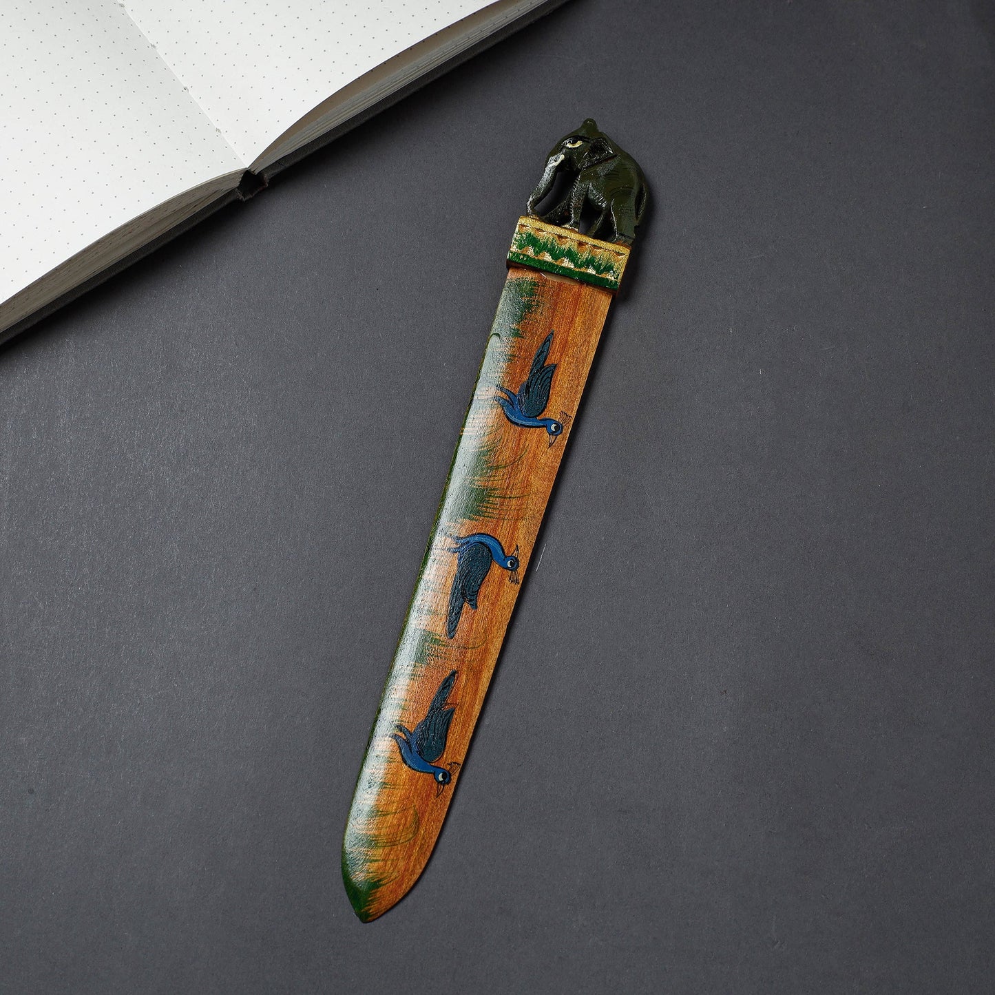 Buy Handcrafted Kadam Wood Rajasthani Handpainted Paper Cutter/ Paper Knife Online at iTokri.com