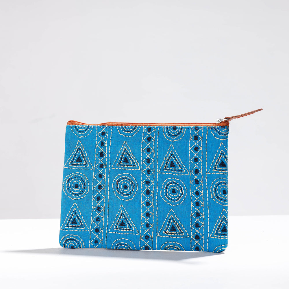 Handcrafted Kantha Embroidery Multipurpose Pouch