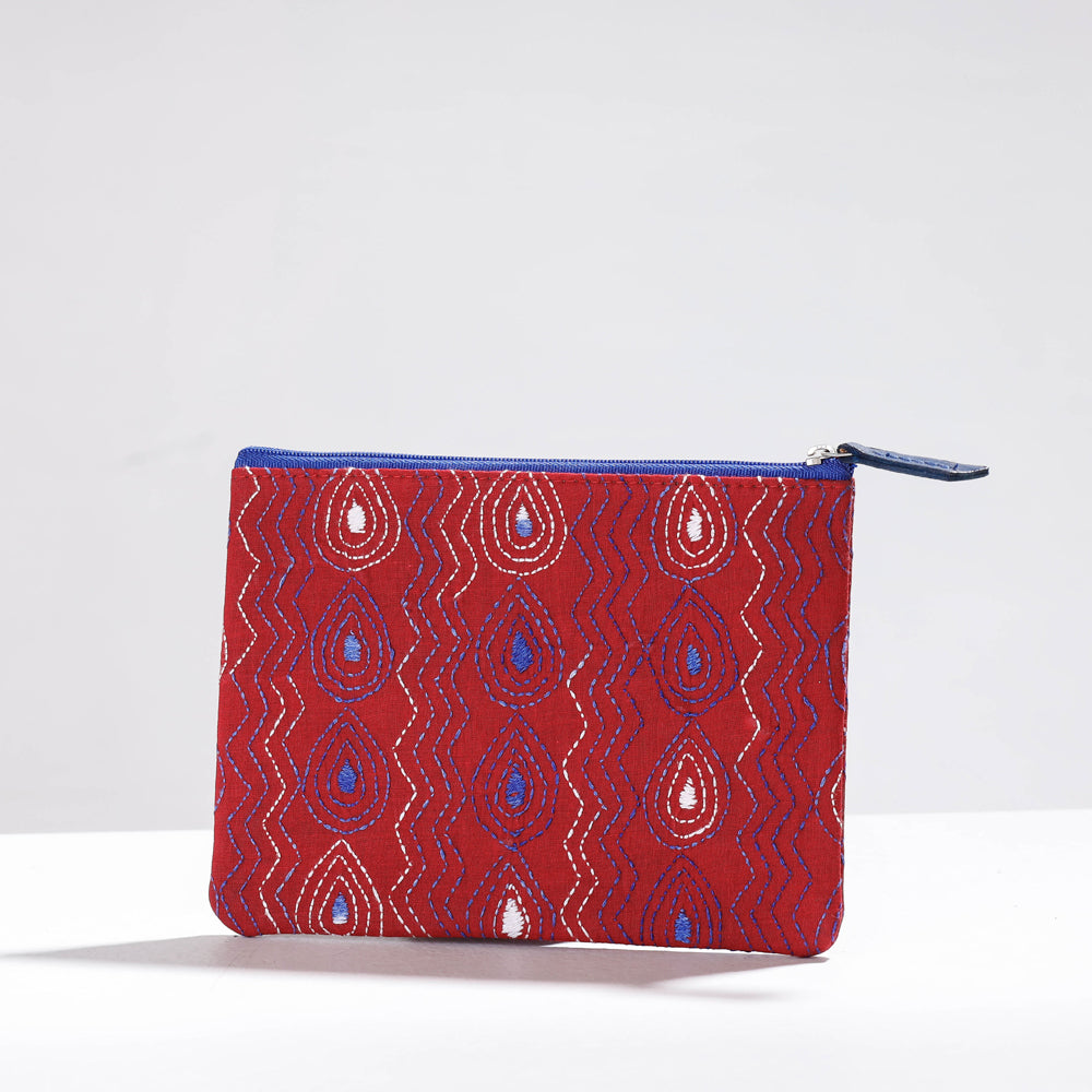 Handcrafted Kantha Embroidery Multipurpose Pouch