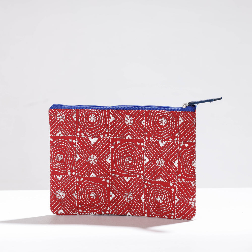 Handcrafted Kantha Embroidery Multipurpose Pouch