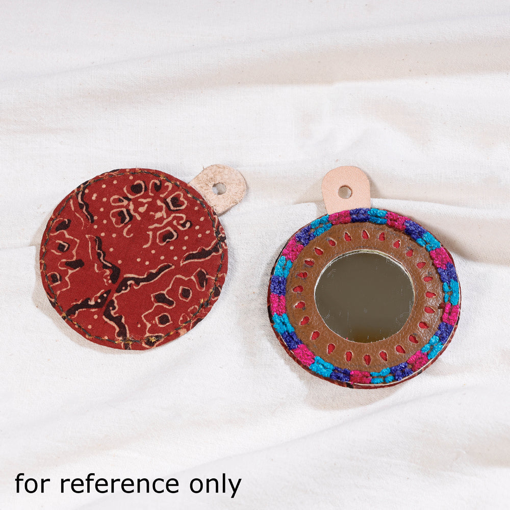 Blue Handcrafted Kutch Hand Mirror (small)