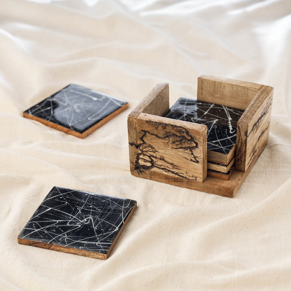 Handcrafted Mango Wooden Coasters (Set of 6) Online at iTokri.com