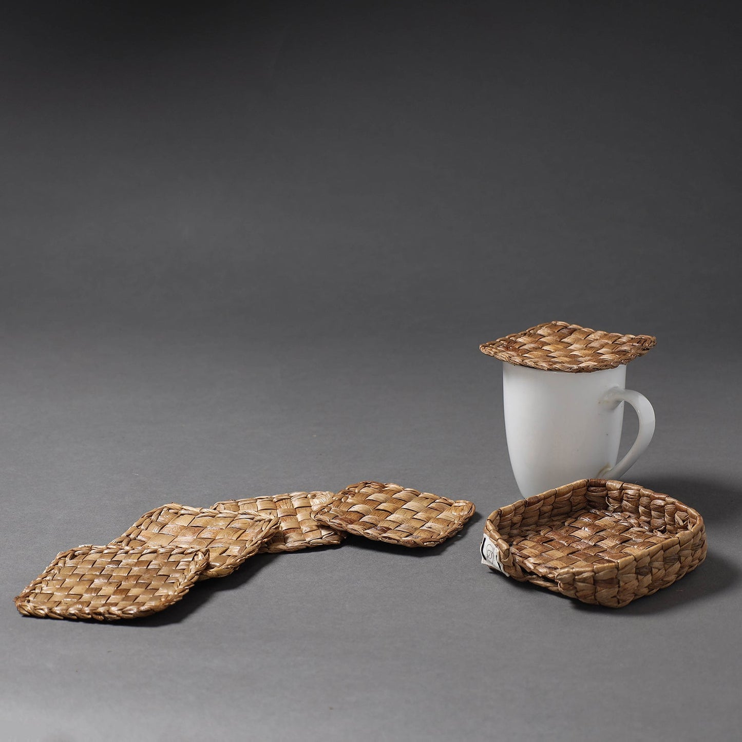 Handcrafted Organic Water Hyacinth Square Coasters