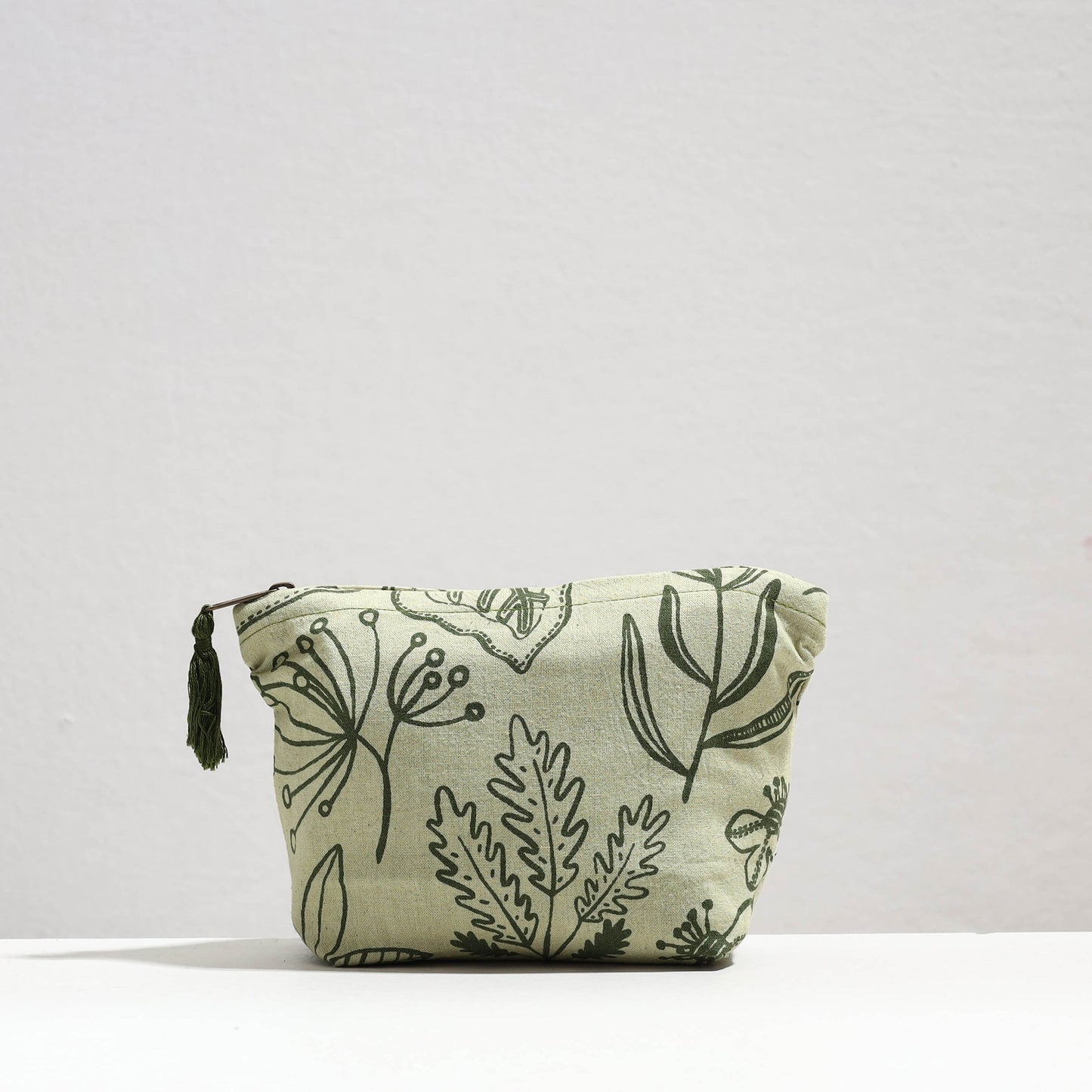 Handcrafted Printed Cotton Cosmetic Pouch