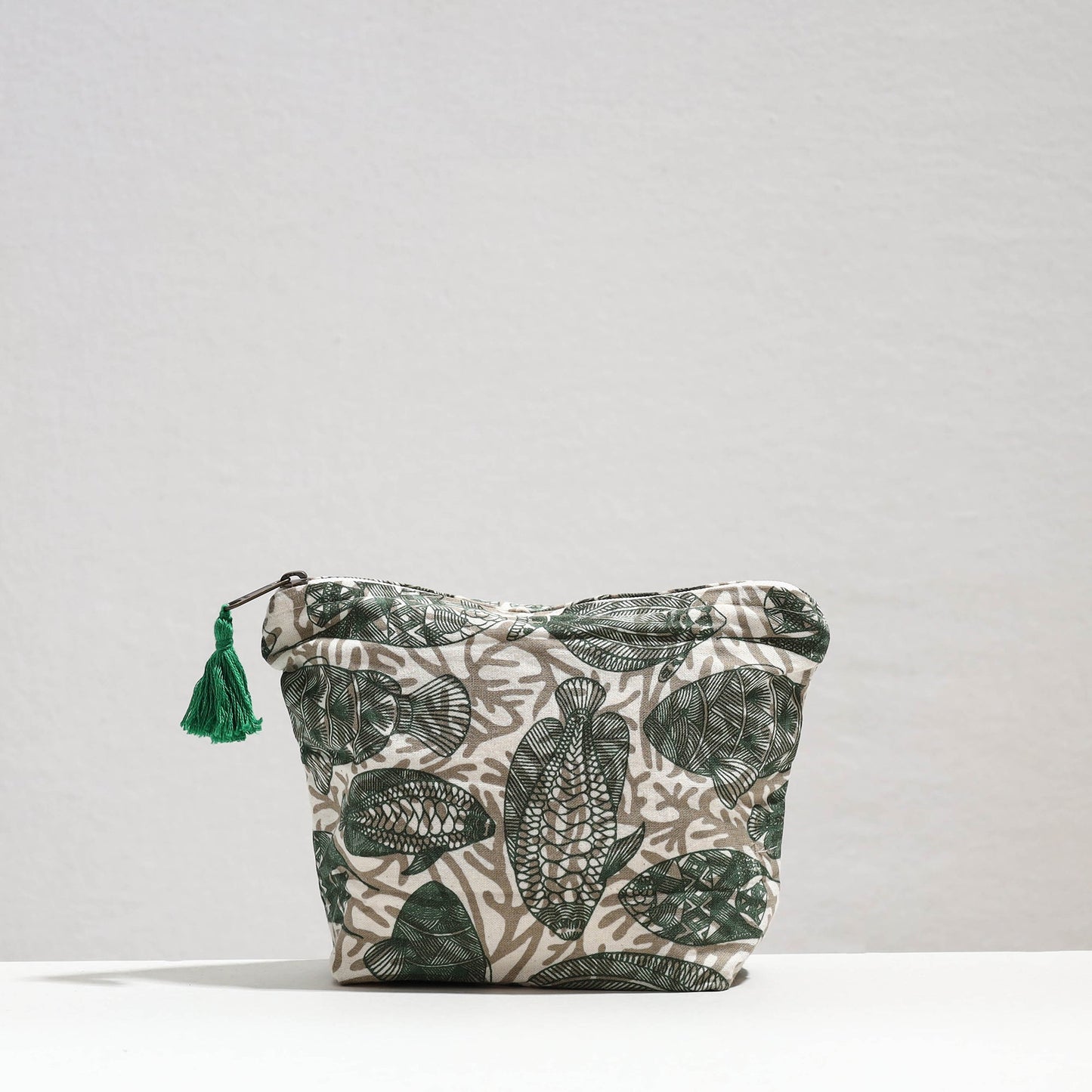 Handcrafted Printed Cotton Cosmetic Pouch