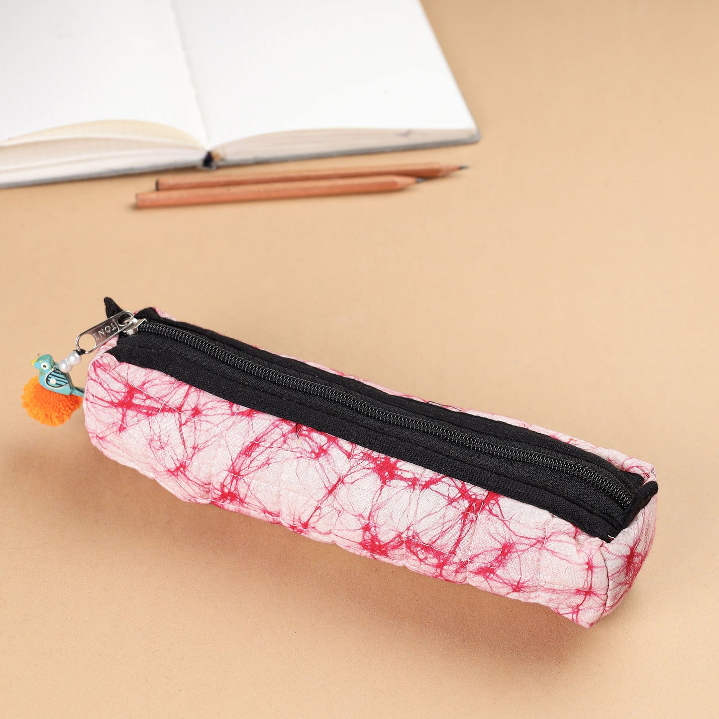 Handcrafted Quilted Batik Multipurpose Pencil Pouch