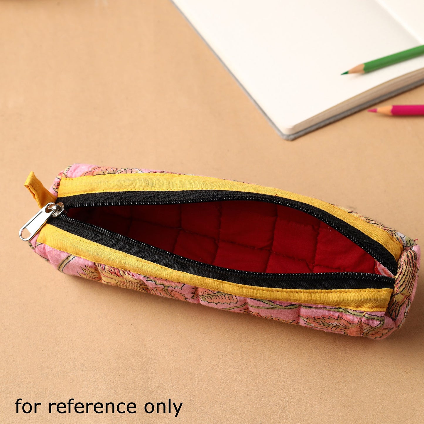 Handcrafted Quilted Cotton Pencil Pouch