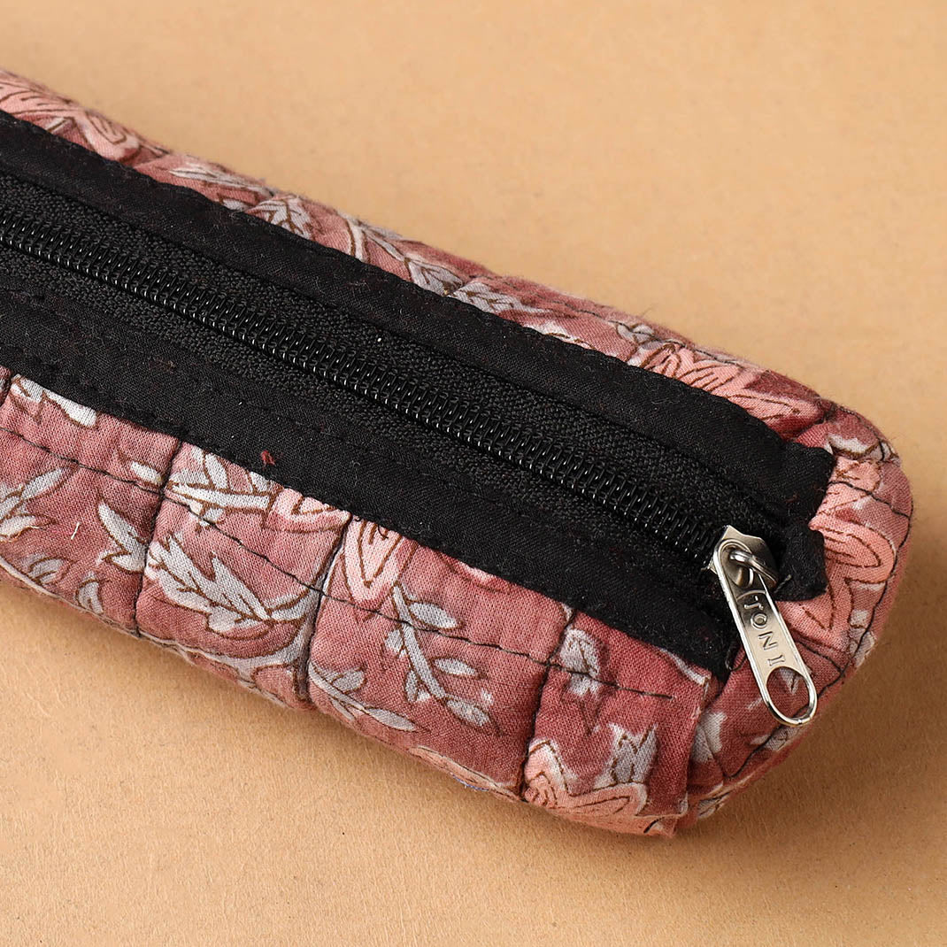 Handcrafted Quilted Cotton Pencil Pouch