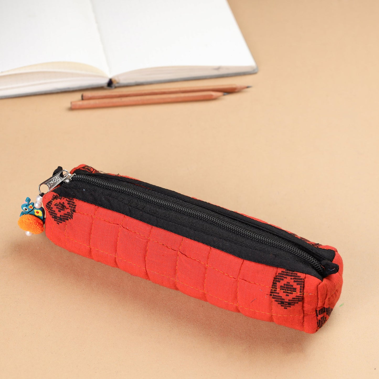 Handcrafted Quilted Jacquard Multipurpose Pencil Pouch