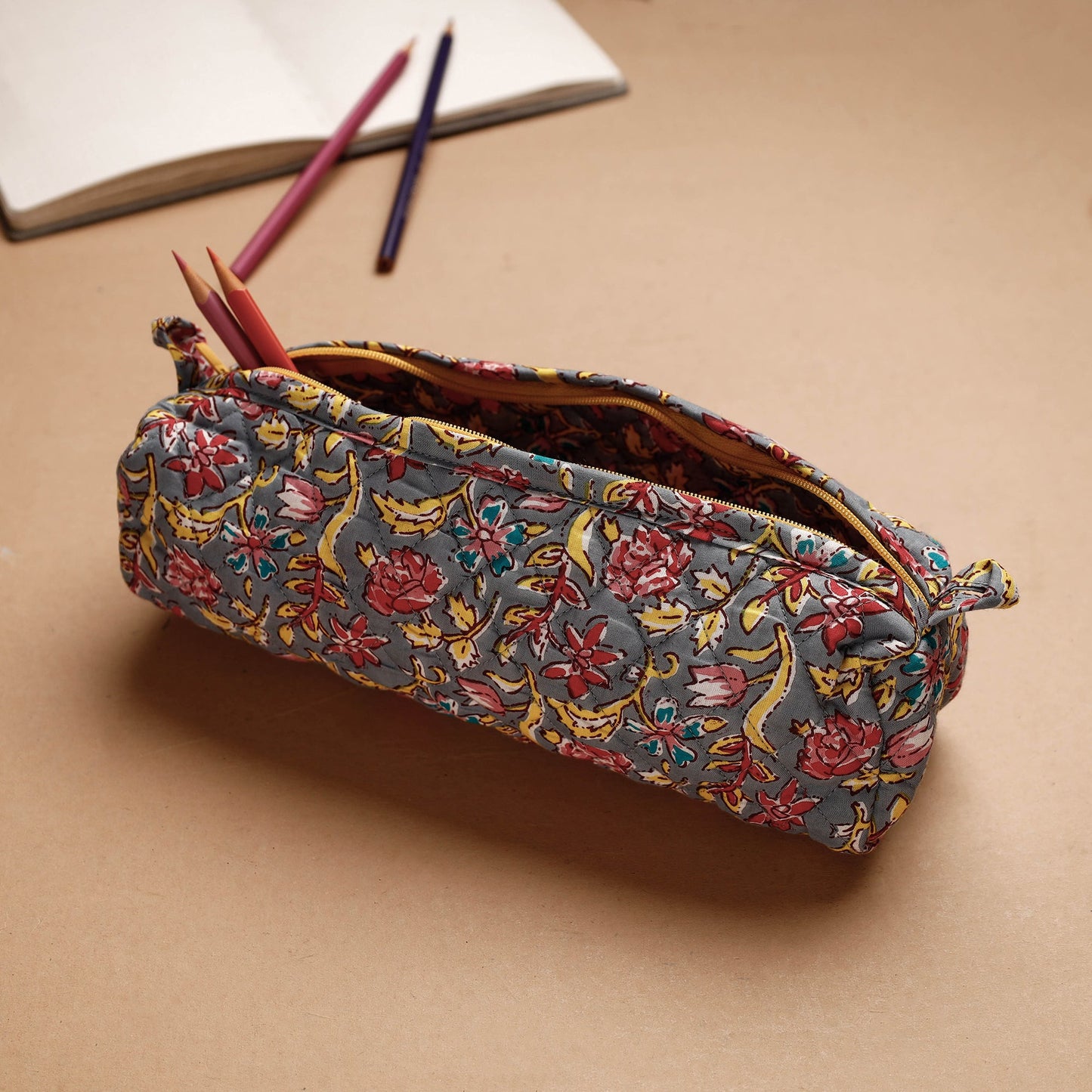 Handcrafted Quilted Multipurpose Pencil Pouch Online in India