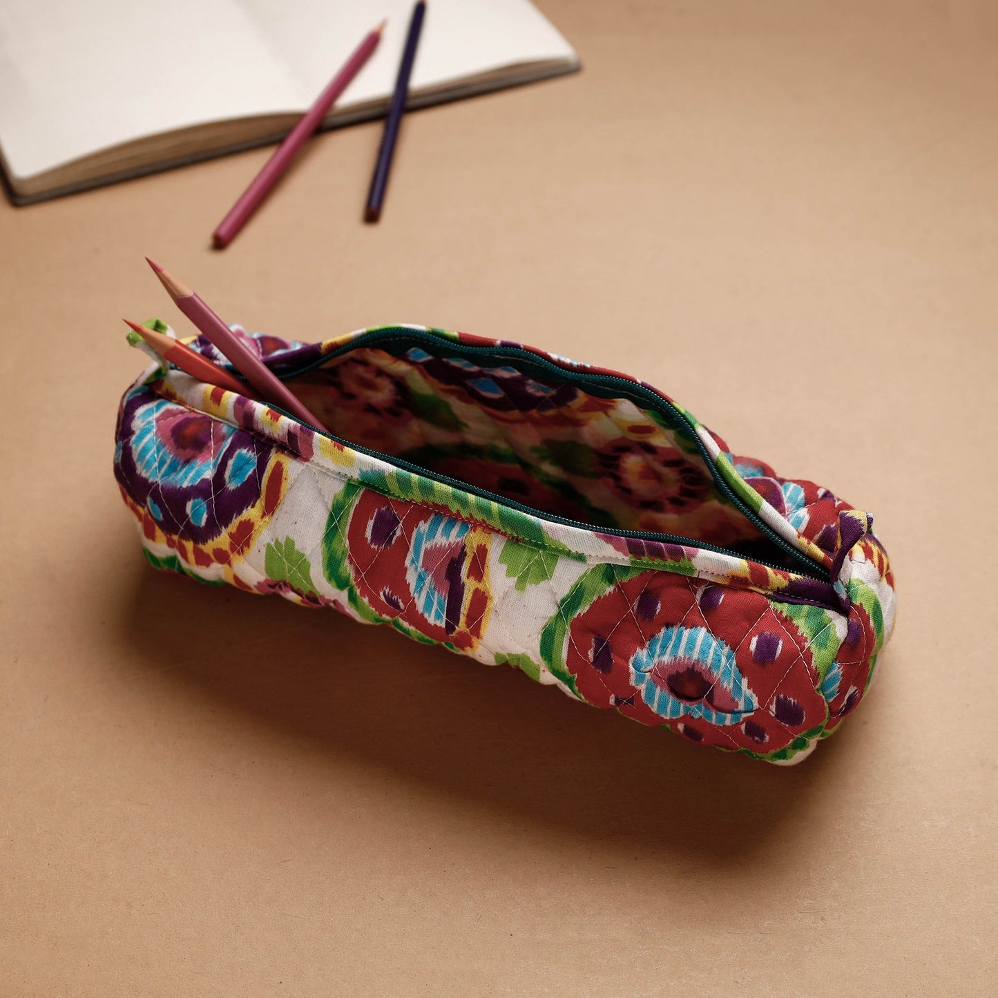 Handcrafted Quilted Multipurpose Pencil Pouch Online in India