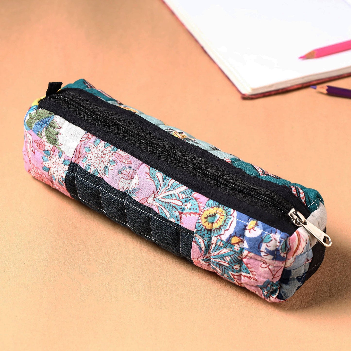 Handcrafted Quilted Patchwork Multipurpose Pencil Pouch 02