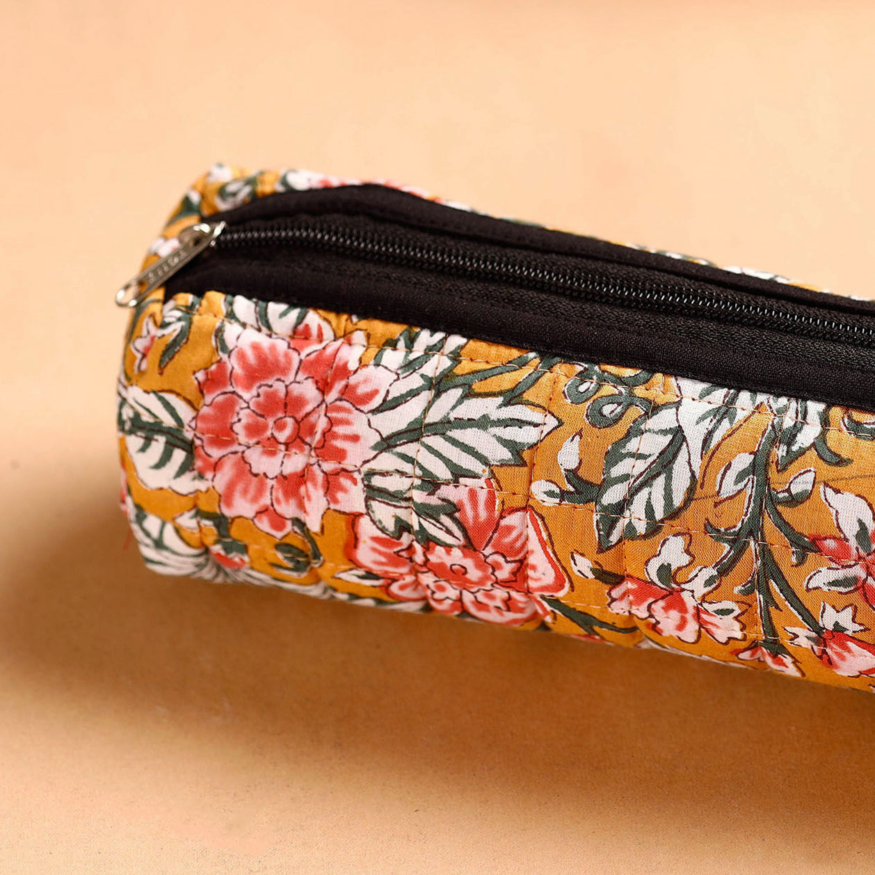 Handcrafted Quilted Sanganeri Multipurpose Pencil Pouch 01