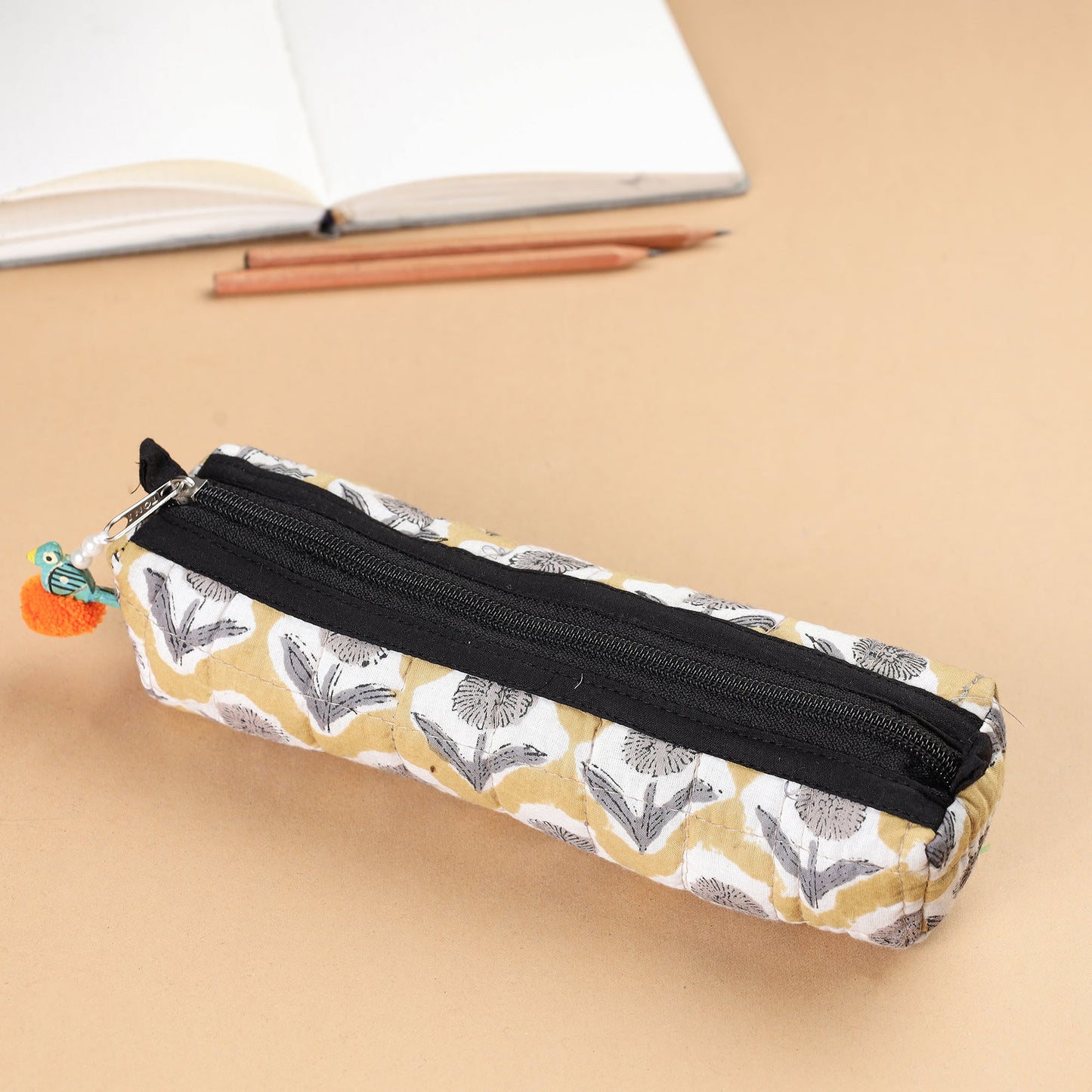 Handcrafted Quilted Sanganeri Multipurpose Pencil Pouch