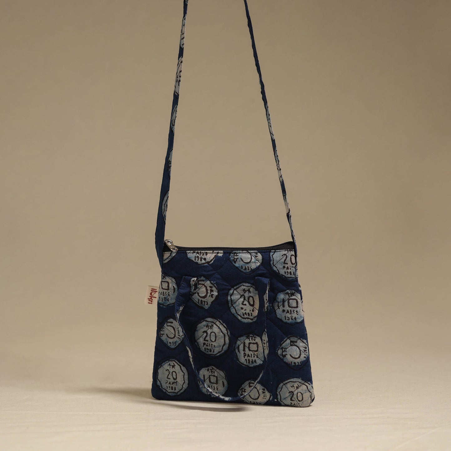 Handcrafted quilted sling bag 16