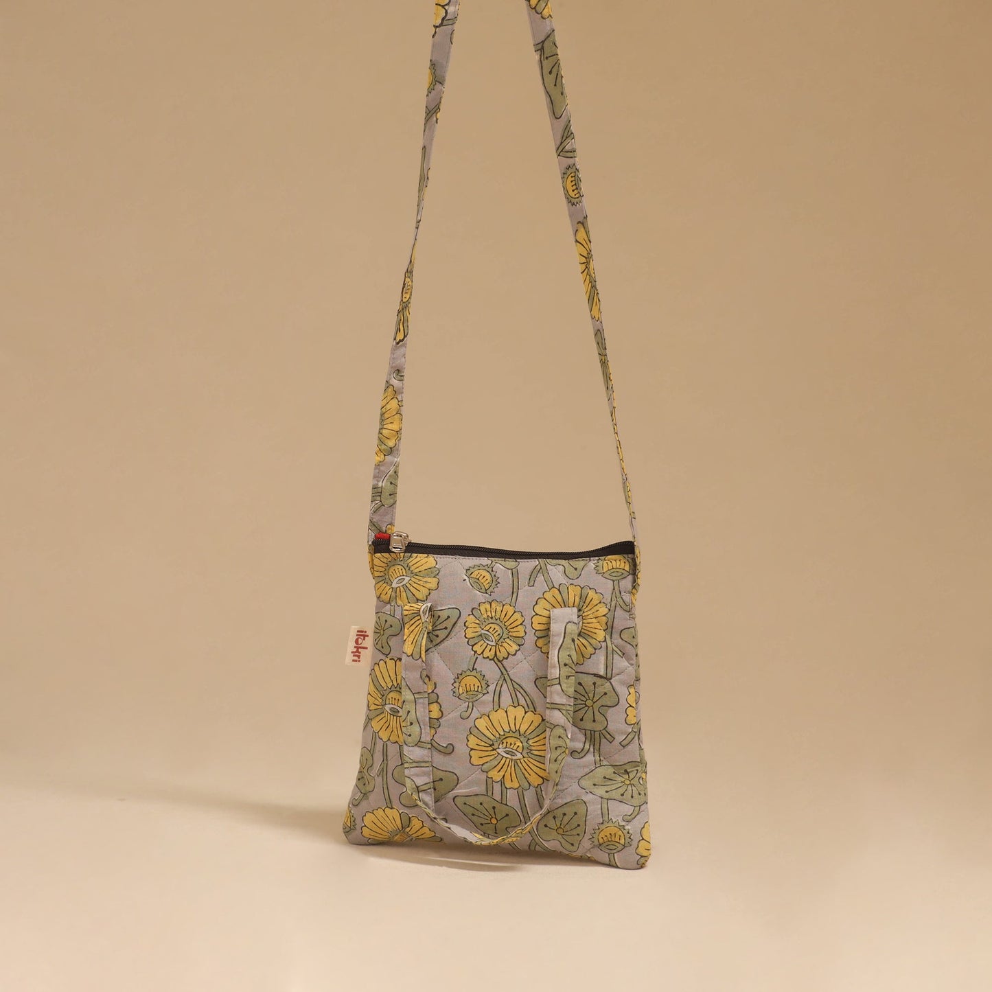 Handcrafted quilted sling bag 22