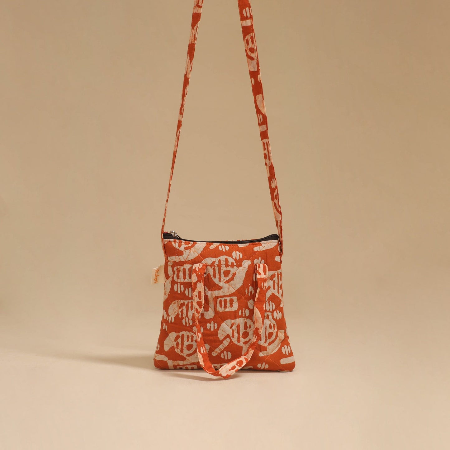 Handcrafted quilted sling bag 46