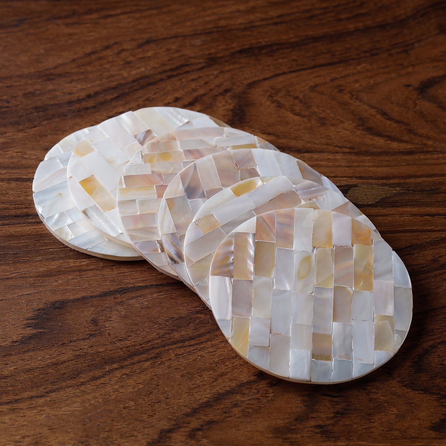 Handcrafted Seashell Round Coasters Online at iTokri.com