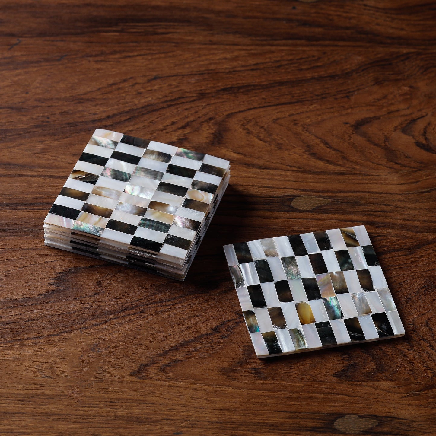Handcrafted Seashell Square Coasters Online at iTokri.com