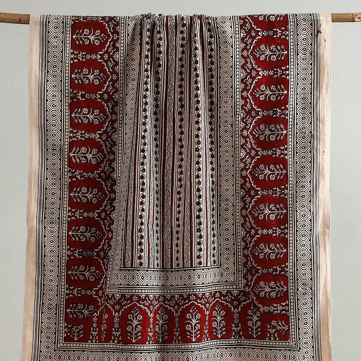 Green Handloom Cotton Bagh Print Towel