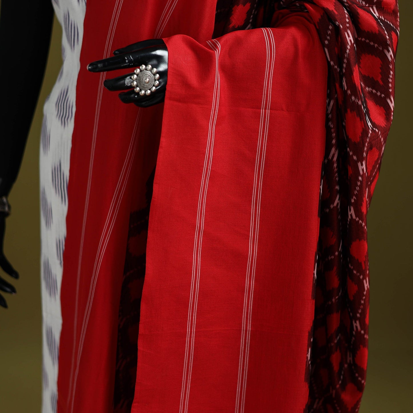 Handloom mercerised cotton pochampally ikat dupatta 36