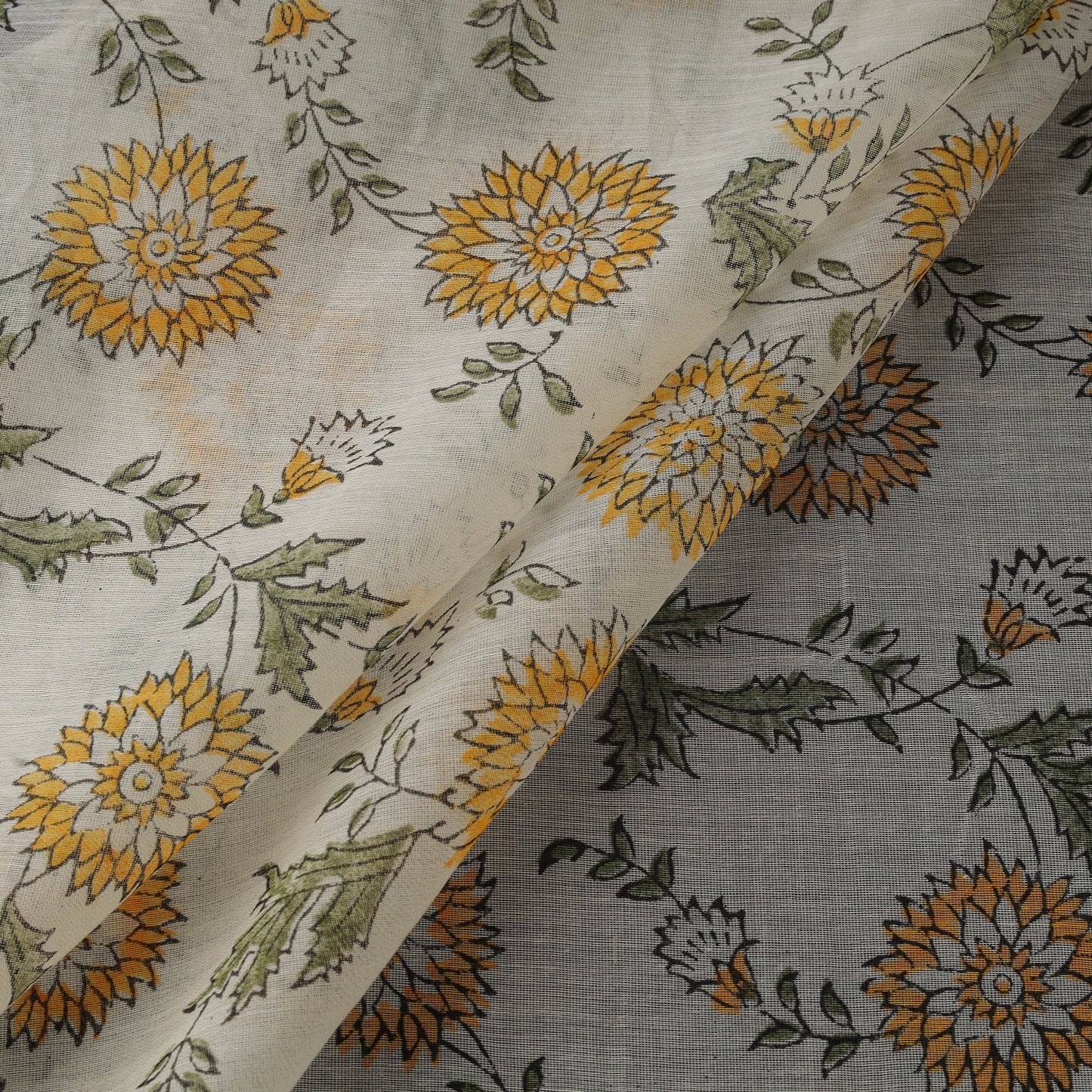 Handloom mul chanderi mughal butta hand block sanganeri