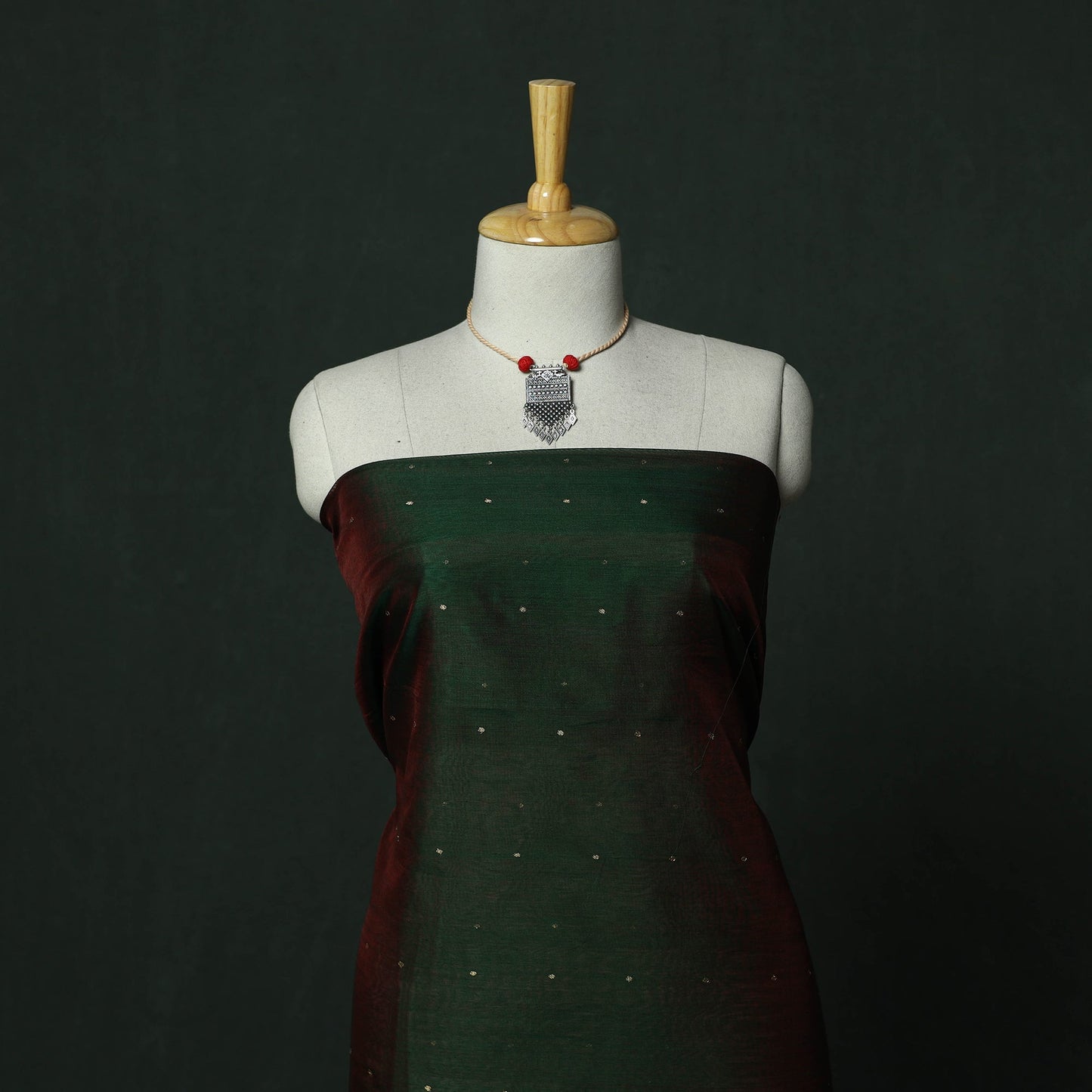 Handloom zari buti chanderi silk 2pc unstitched dress