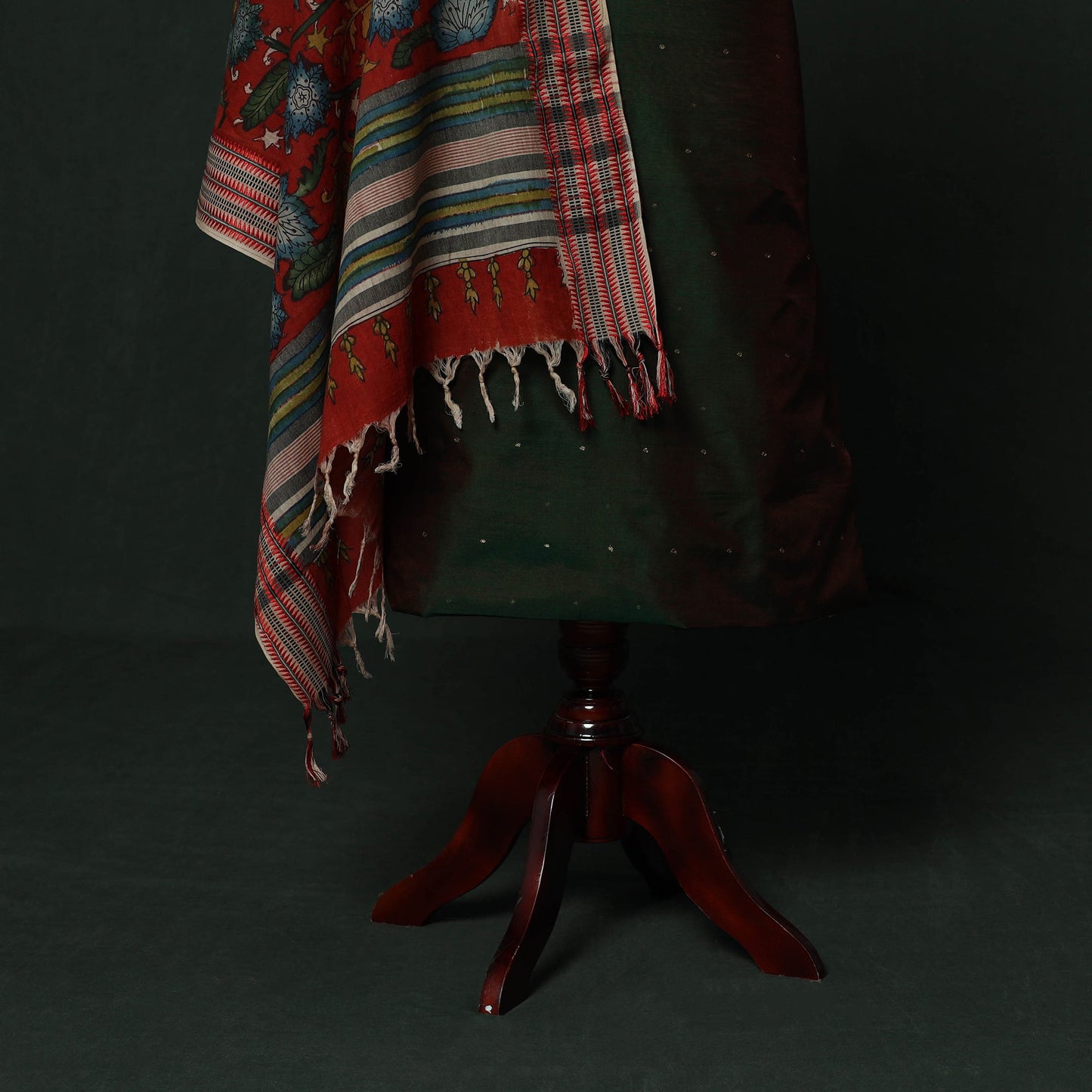 Handloom zari buti chanderi silk 2pc unstitched dress