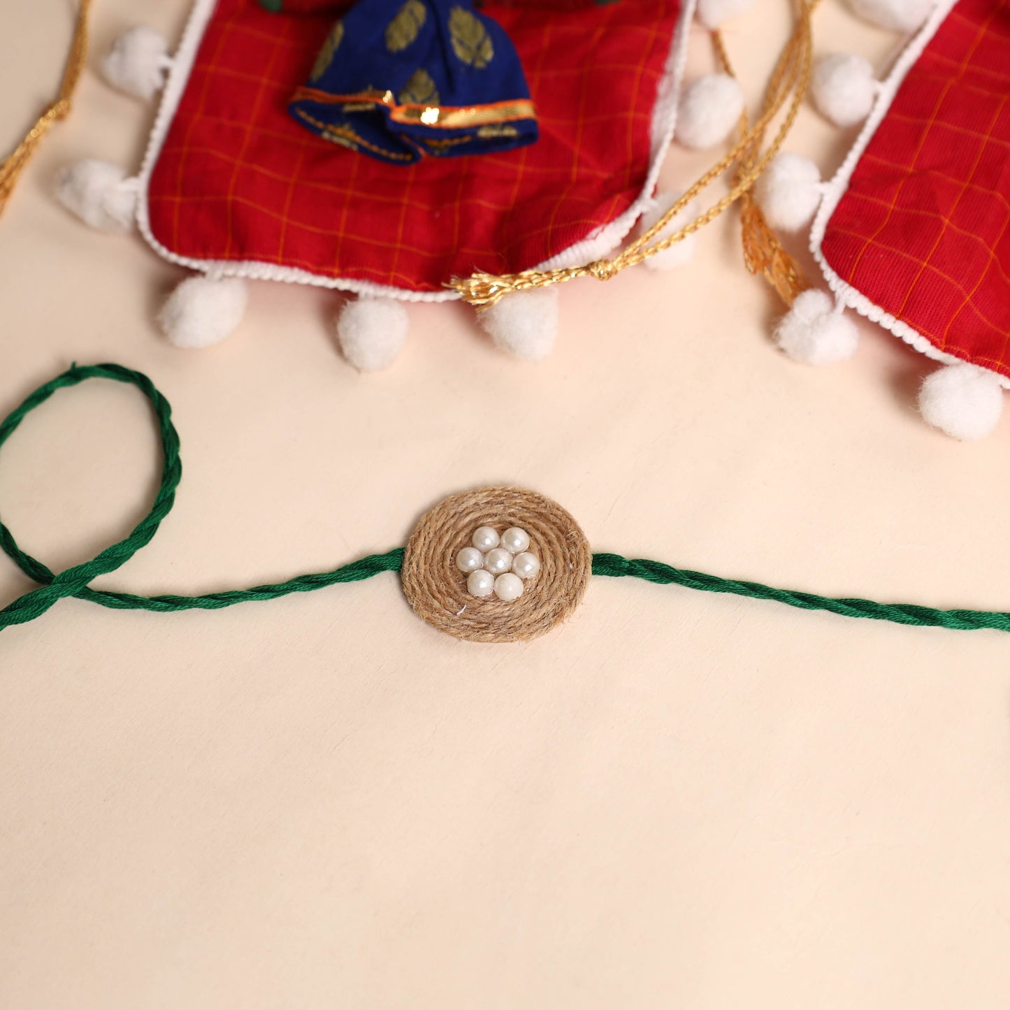 Handmade Bead Work Jute Rakhi (Set of 2)