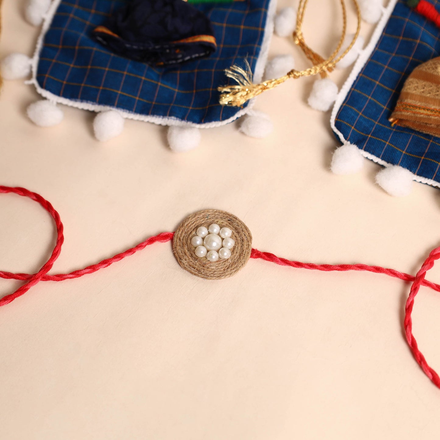 Handmade Bead Work Jute Rakhi (Set of 2)