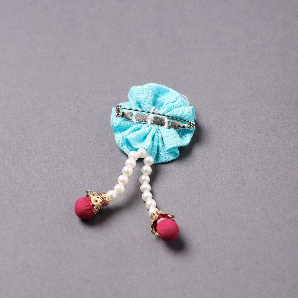 Handmade Beadwork Flower Saree Pin