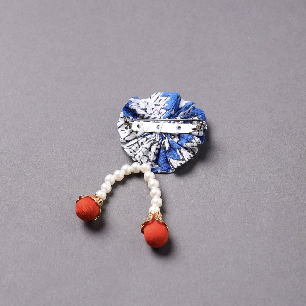 Handmade Beadwork Flower Saree Pin