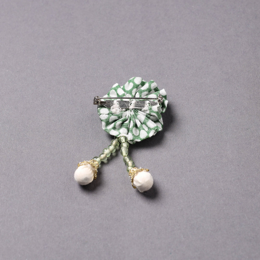 Handmade Beadwork Flower Saree Pin