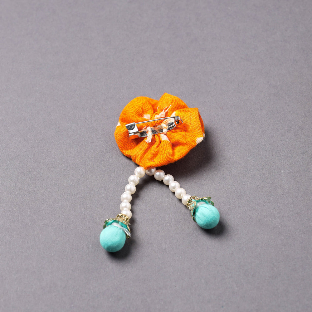 Handmade Beadwork Flower Saree Pin