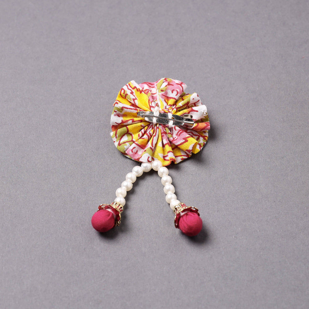 Handmade Beadwork Flower Saree Pin