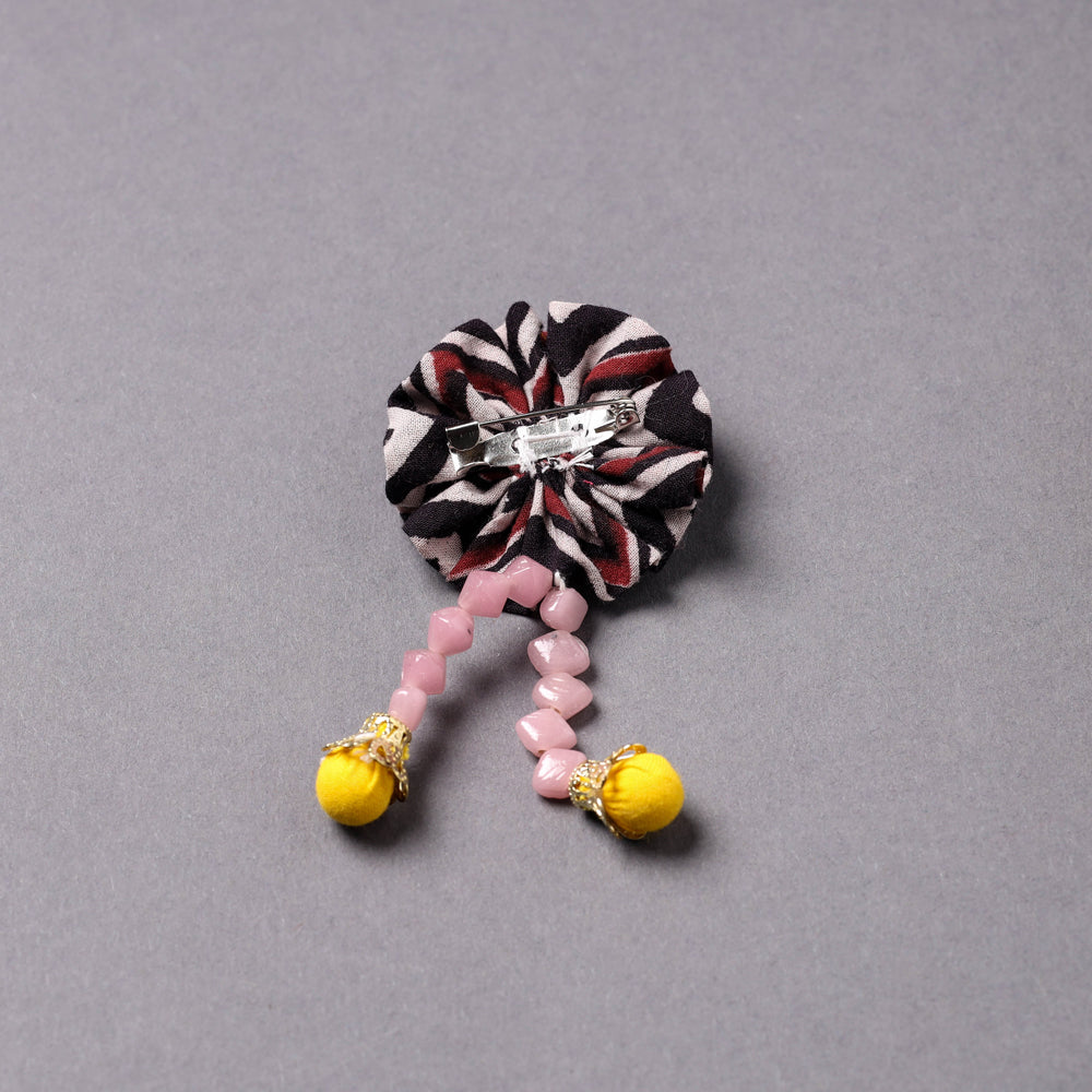 Handmade Beadwork Flower Saree Pin