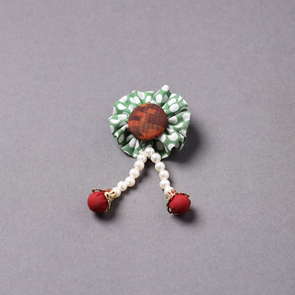 Handmade Beadwork Flower Saree Pin